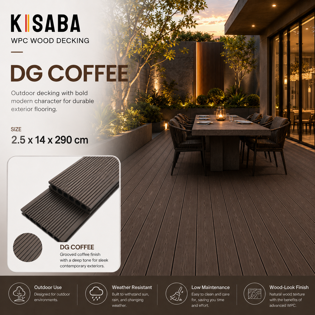 KISABA Decking DG Coffee