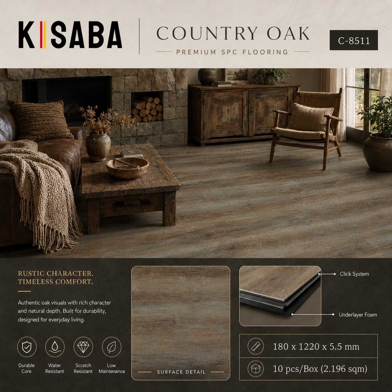SPC KISABA C-8511 Country Oak