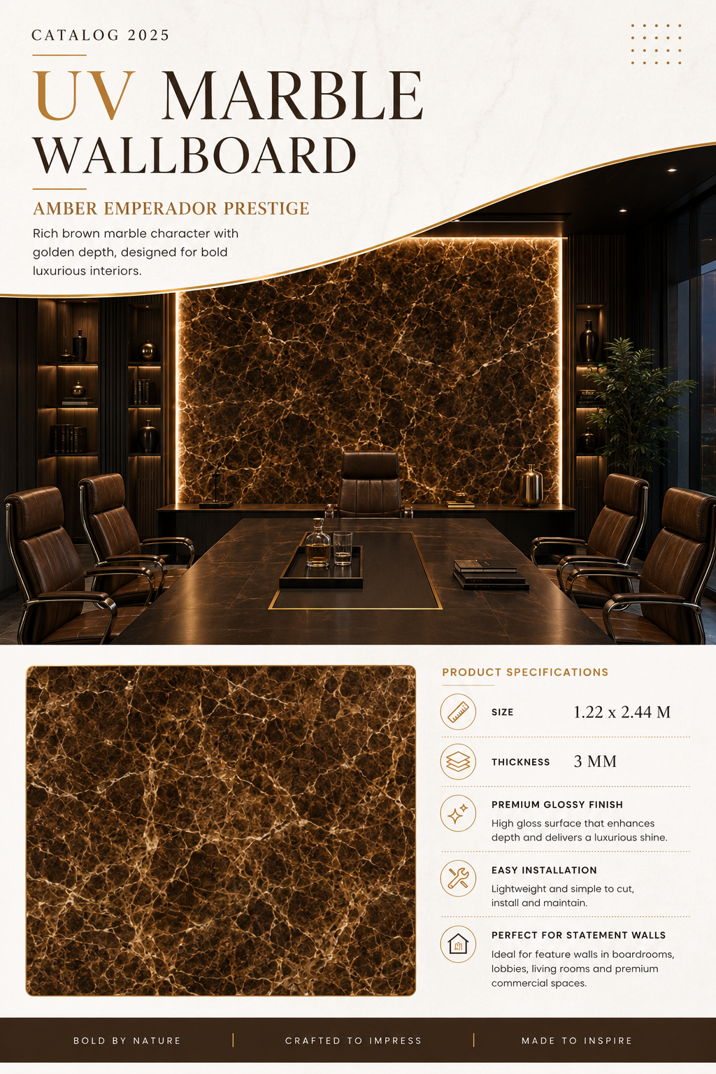 UV Marble Amber Emperador Prestige