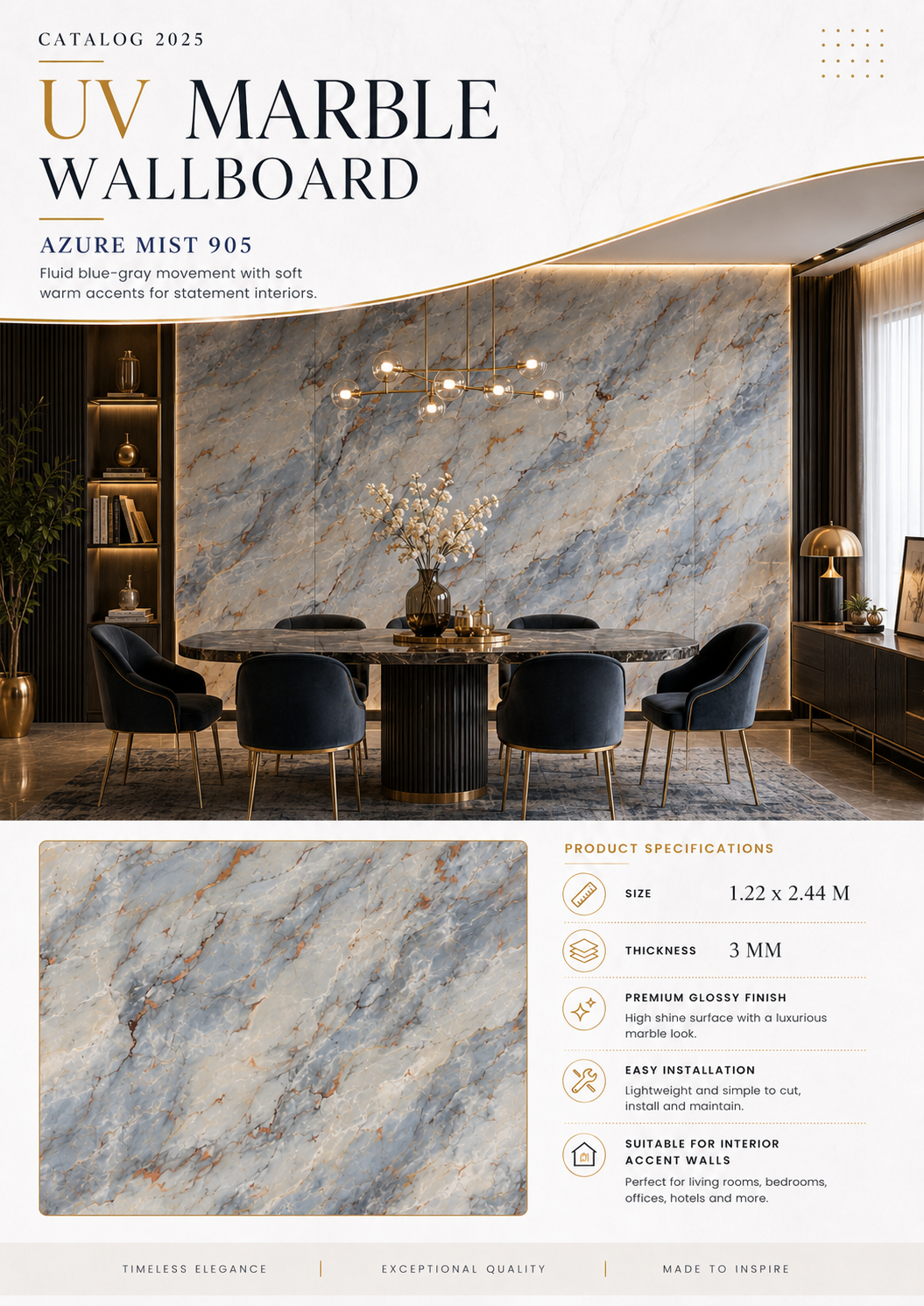 UV Marble Azure Mist 905