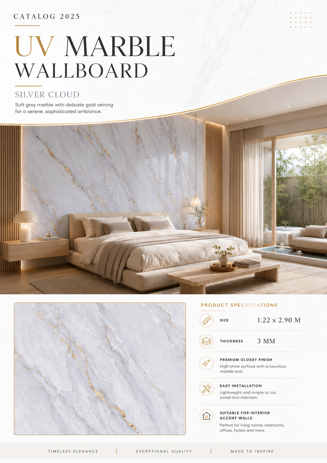 UV Marble Silver Cloud