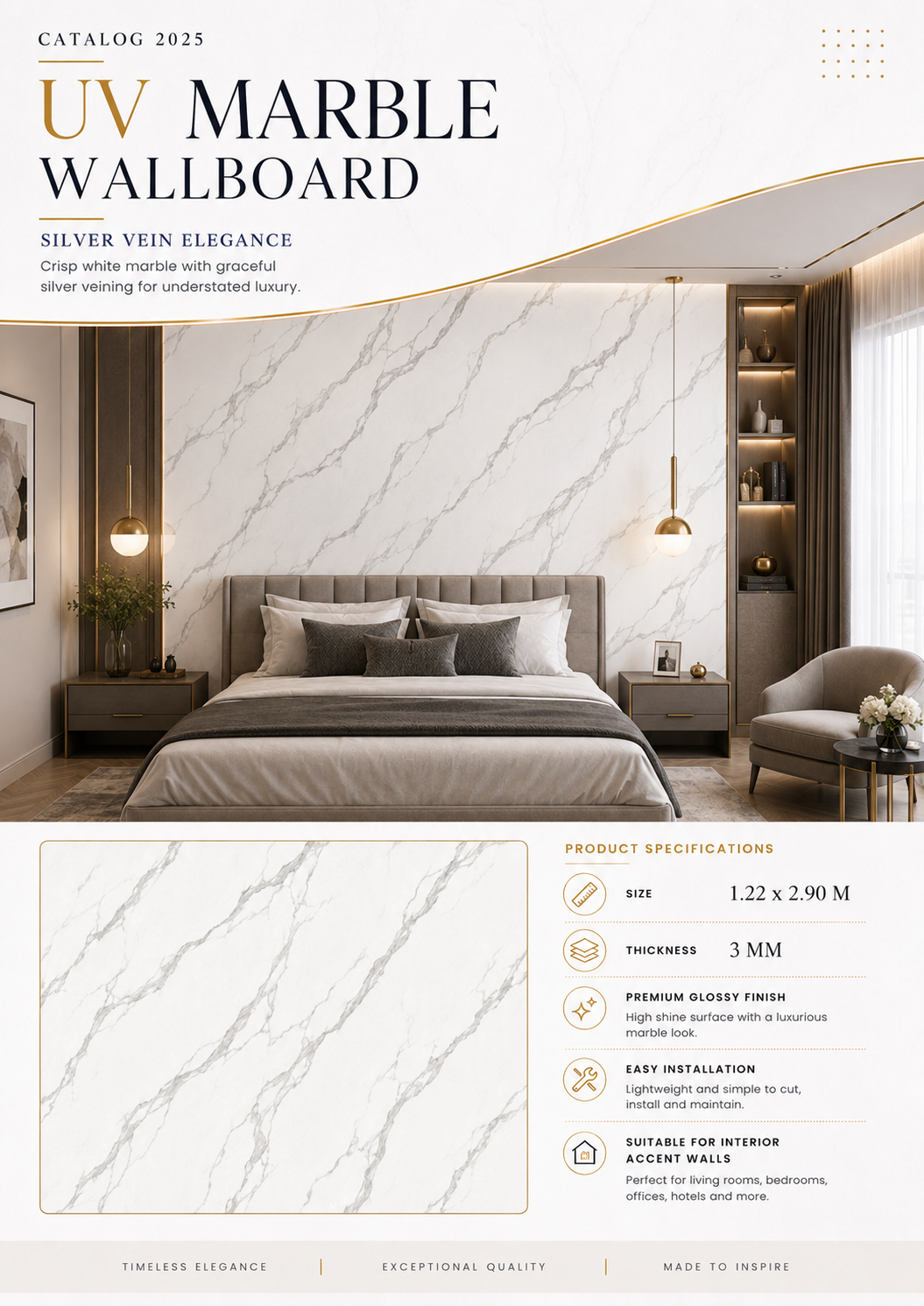 UV Marble Silver Vein Elegance