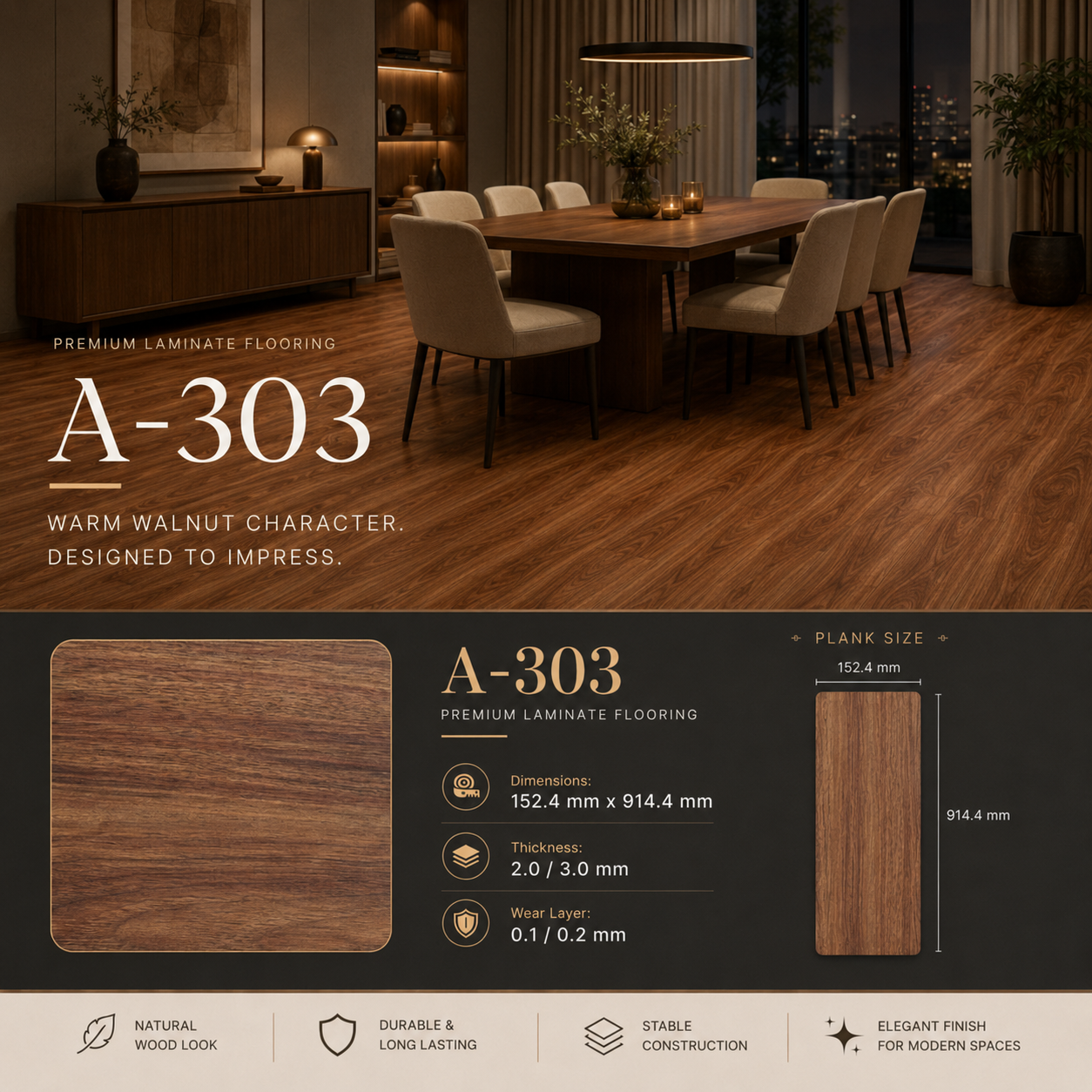 Vinyl KISABA A-303 Warm Walnut Character