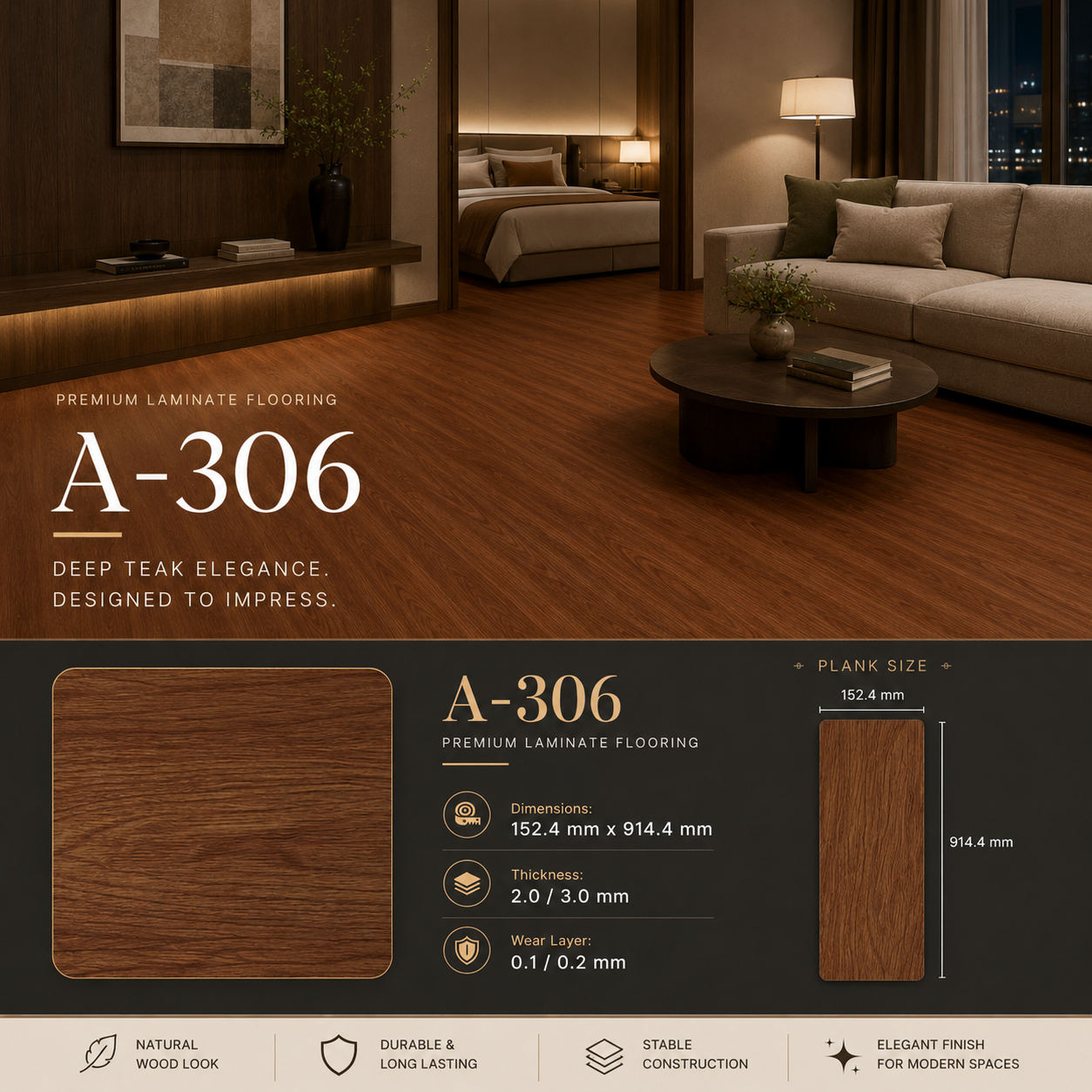 Vinyl KISABA A-306 Deep Teak Elegance