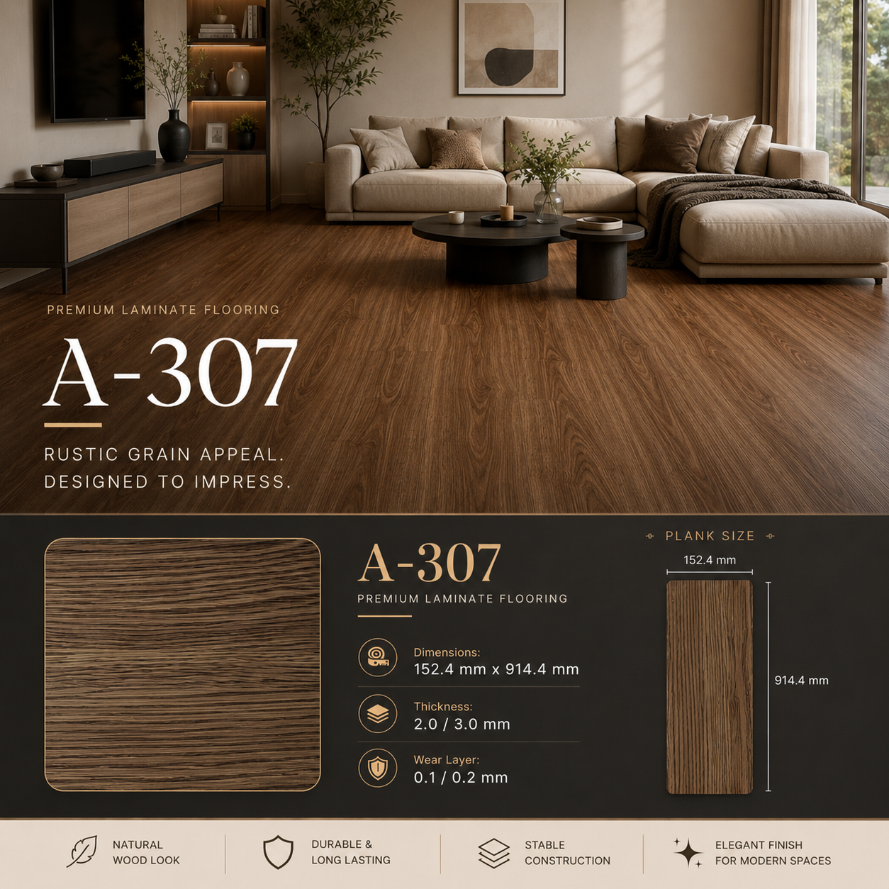 Vinyl KISABA A-307 Rustic Grain Appeal