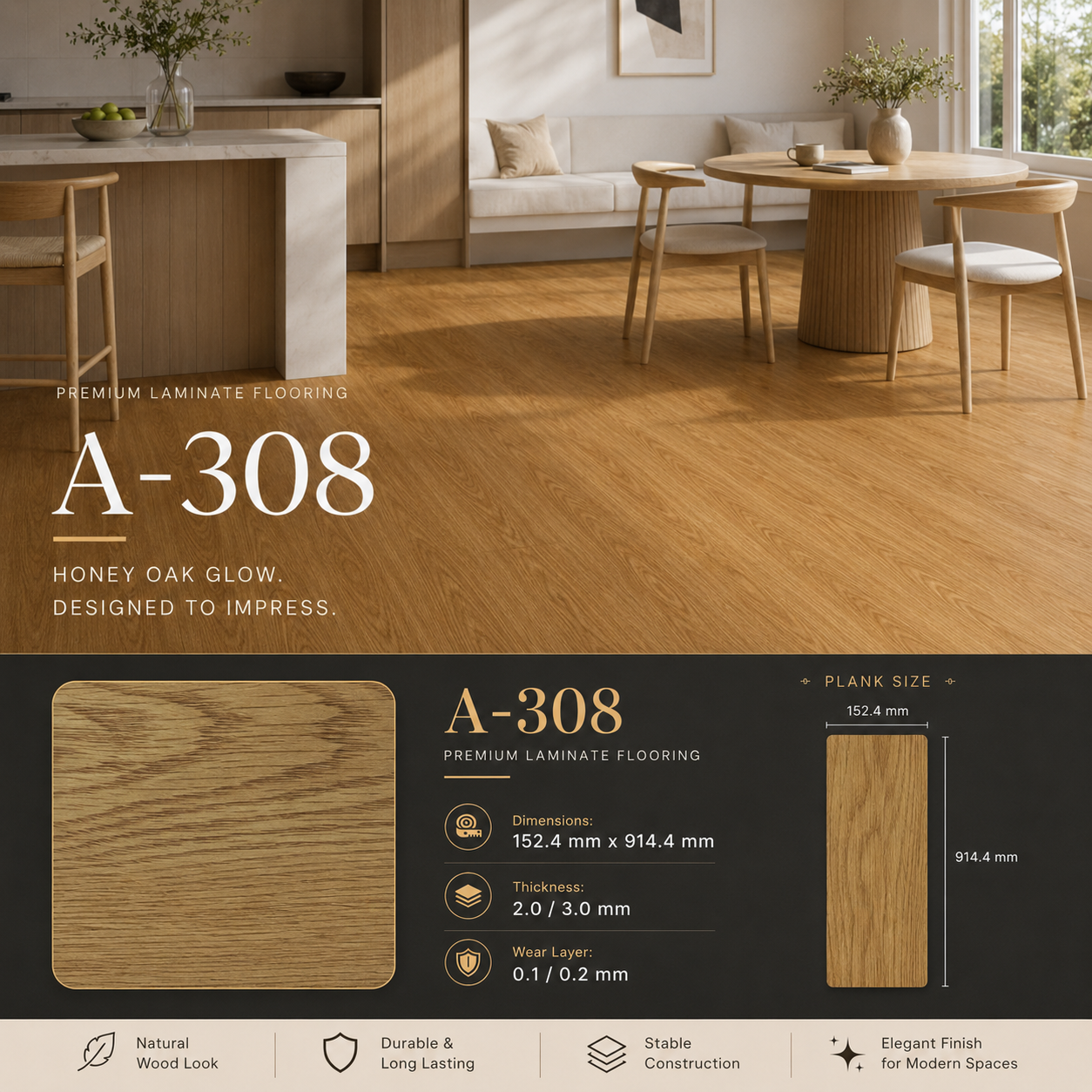 Vinyl KISABA A-308 Honey Oak Glow