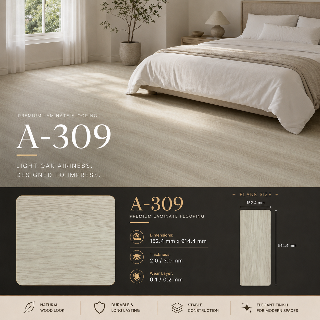 Vinyl KISABA A-309 Light Oak Airiness
