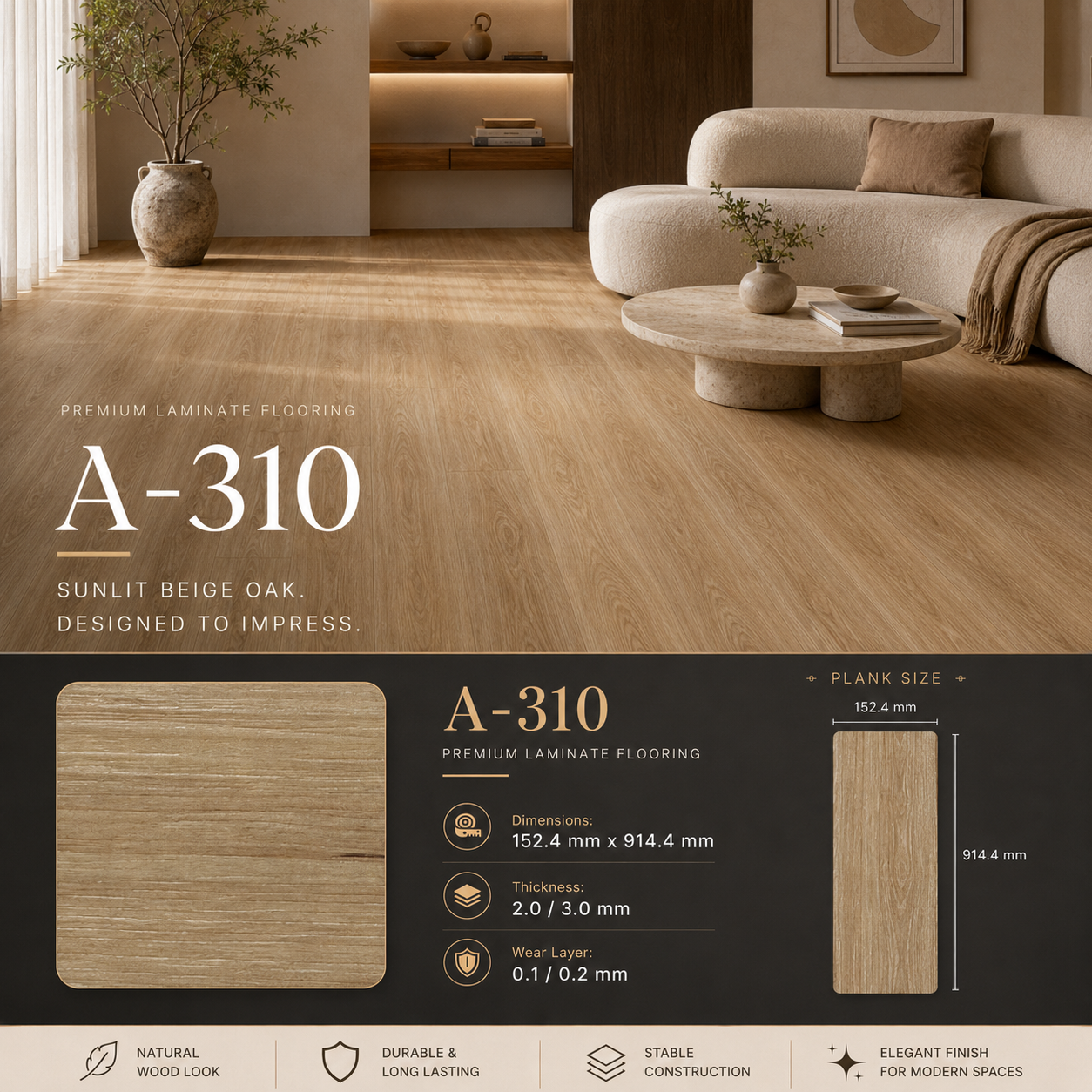 Vinyl KISABA A-310 Sunlit Beige Oak